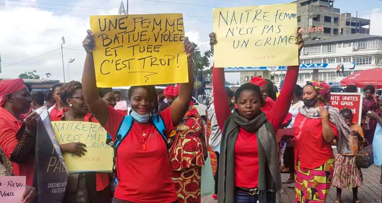 : A demonstration for women’s rights in the city of Goma in eastern Congo, organised by NGO Aidprofen.